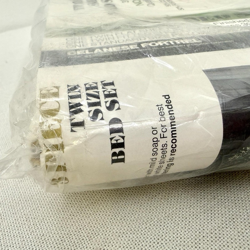 Vintage Bibb Room Concepts Swiss Ribbon Twin Bed 3 Piece Sheet Set New Sealed - Picture 14 of 15